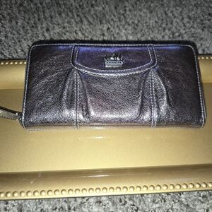 Coach Shimmering Silver/Copper Wallet Preloved Condition
